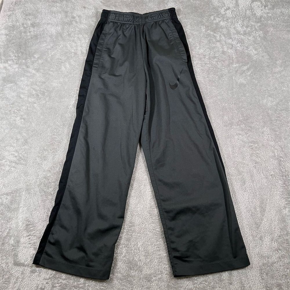 Nike Boy's Black Track Pants Size L 24" Inseam Elastic‎ Waistband Activewear